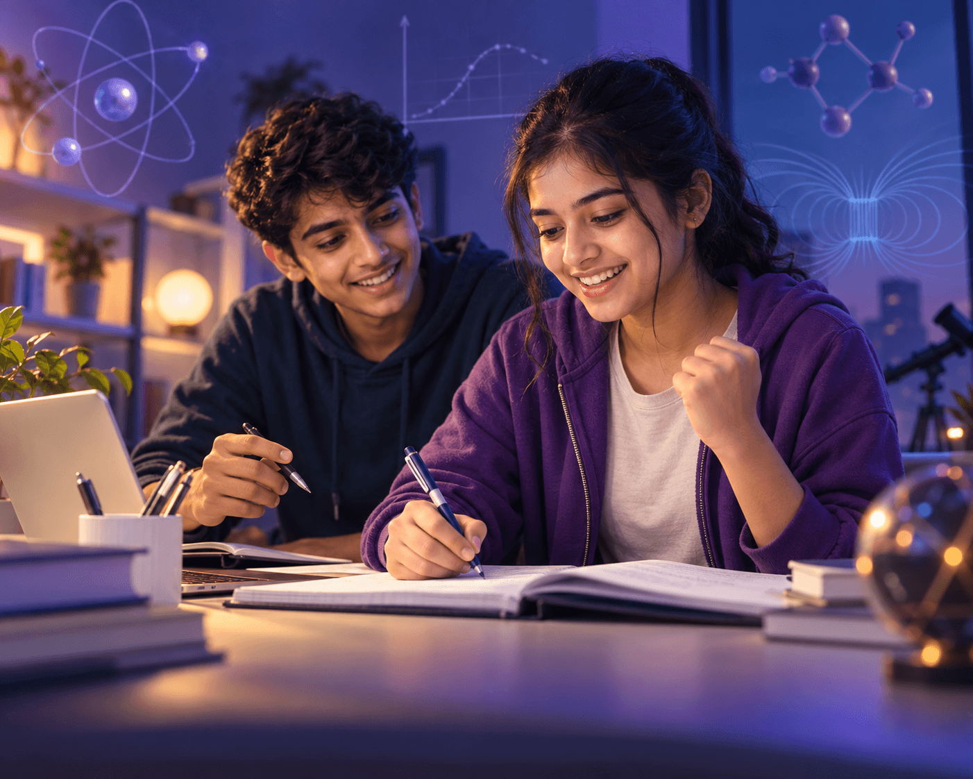 Indian students building confidence through collaborative science study